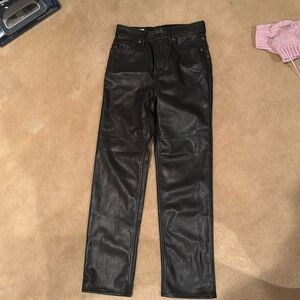 Gap vegan leather pants high rise cheeky straight size 2 never worn. NWT.